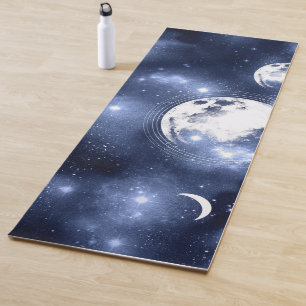Tapete De Yoga Luz do luar   Fases da Lua nas Nuvens do Céu