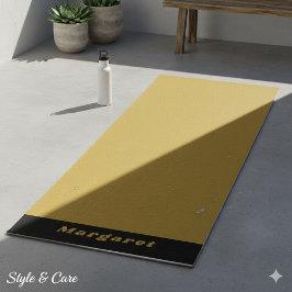 Tapete De Yoga M Gold Yoga Modern Mat with Your Name in Style