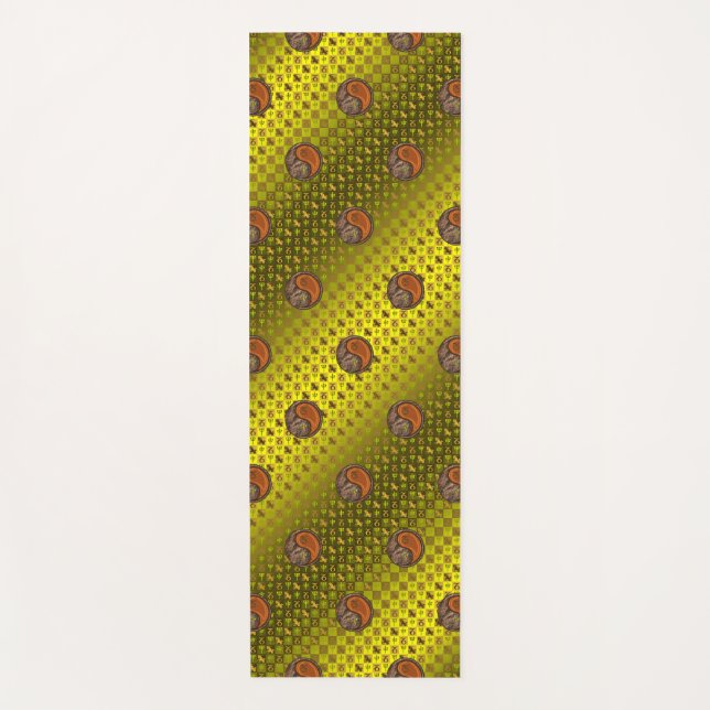 Tapete De Yoga Macaco Capricórnio e Madeira (Frente)