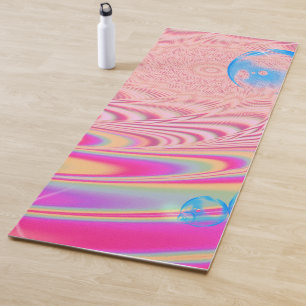 Tapete De Yoga MACRAME'- Imagem Abstrato colorido da Arte Fractal