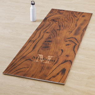 Tapete De Yoga Madeira russa queimada Monograma Yoga Mat