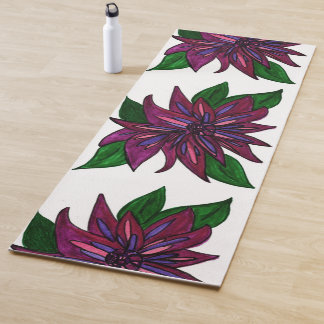Tapete De Yoga Magenta Flores Yoga Mat