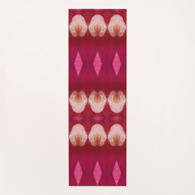 Tapete De Yoga Magenta Flower Ikat 2 (Frente)