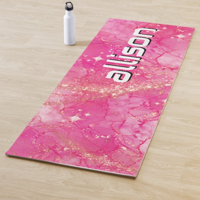 Tapete De Yoga Magical pink background name Personalized  (In Situ)