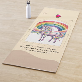 Tapete De Yoga  Magical Rainbow Unicorn name &logo Personalized 