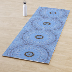 tapete de yoga mágico de mandala azul