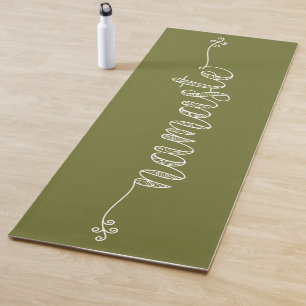Tapete De Yoga Malhação de Script Whimsical Namaste Olive Green