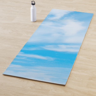 Tapete De Yoga Malhação Design Modelo Azul Nuvens Azul