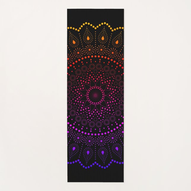 Tapete De Yoga Mandala Arco-íris (Frente)