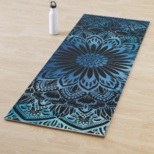 Tapete De Yoga Mandala Azul Profundo