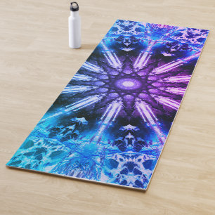 Tapete De Yoga Mandala azul roxa