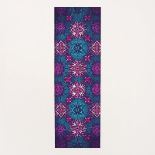 Tapete de Yoga Mandala Bloom – Padrão Floral Vibra (Frente)