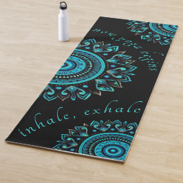 Tapete De Yoga Mandala Blue Bold Modern Vibrante Mandala