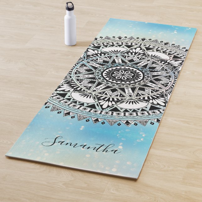 Tapete De Yoga Mandala Blue Personalizado (In Situ)