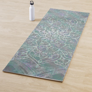 Tapete De Yoga Mandala Boho Chic Iridescente para Academia