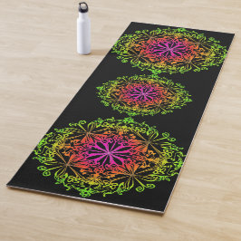 Tapete De Yoga Mandala botânica e colorida elegante