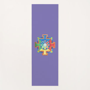 Tapete De Yoga Mandala de Criação de Púrpura de Aquarela