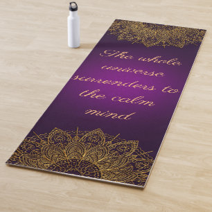Tapete De Yoga Mandala de ouro roxo
