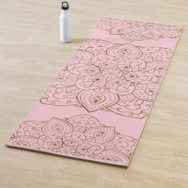 Tapete De Yoga Mandala Decorativa com Folha de Ouro Falso sobre R