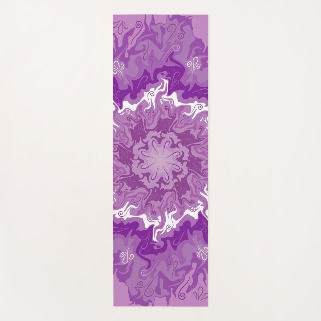 Tapete De Yoga Mandala em múltiplos tons roxos (Frente)