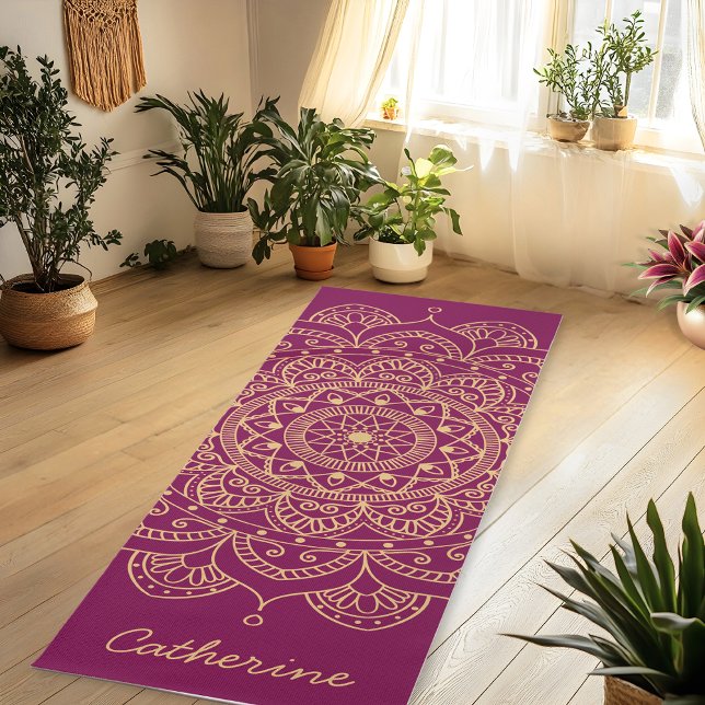 Tapete De Yoga Mandala Gold Color Custom Yoga Mat (Criador carregado)