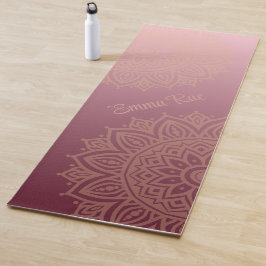 Tapete De Yoga Mandala Gradient Maroon Rosa