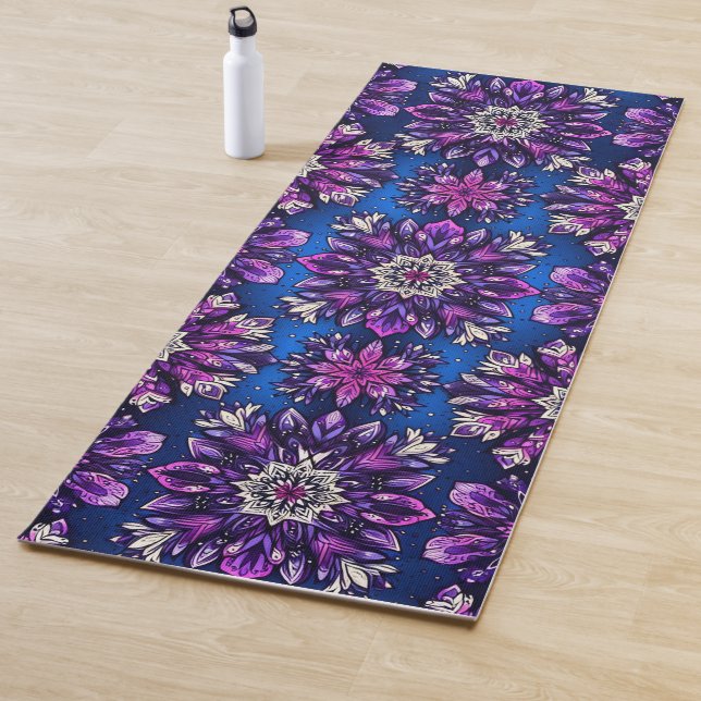 Tapete de Yoga Mandala Magic – Roxo e Rosa Vibrant (In Situ)