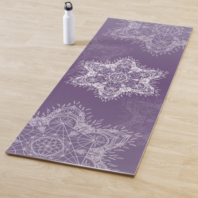 Tapete De Yoga Mandala Metatron roxo (In Situ)
