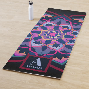 Tapete De Yoga mandala padrão circular Nome Personalizado