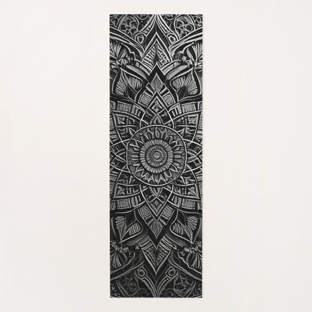 Tapete de Yoga Mandala Prata (Frente)