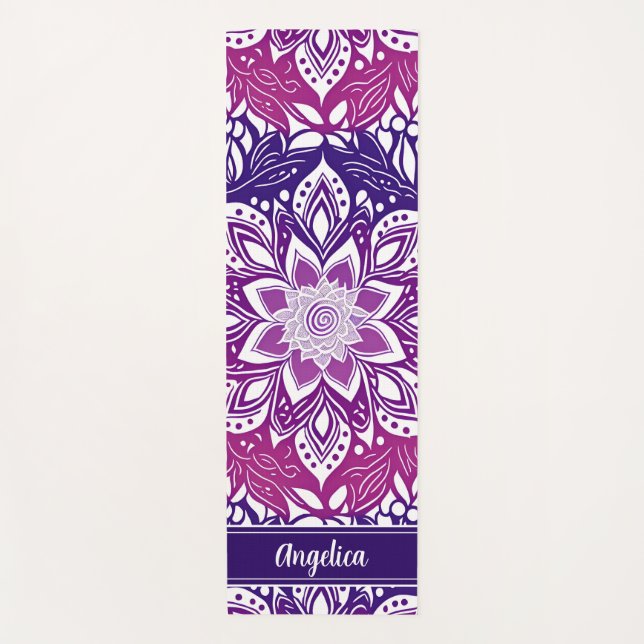 Tapete De Yoga Mandala Yoga Mat Purple Ombre Personalizado (Frente)