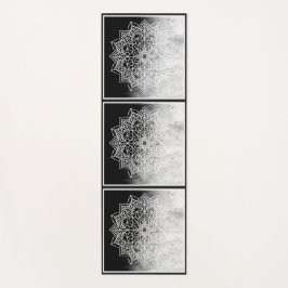 Tapete De Yoga Mandala Zen Abstrato Preto Personalizado