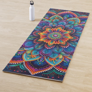 Tapete De Yoga Mandalala de Meditação Yoga Psiquedélica Vibrante