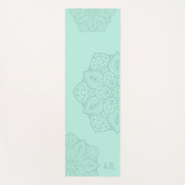 Tapete De Yoga Mandalas Modernas Decorativas com Tons de Verde Me
