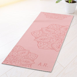 Tapete De Yoga Mandalas Modernos Decorativos Rosa Bege Com Inicia