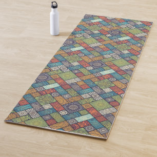 Tapete De Yoga Mandalas quadrados retângulos mudos cores padrão