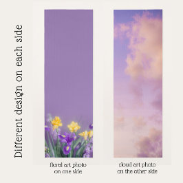 Tapete De Yoga Manto Reversível Flor de Primavera & Céu Lavanda