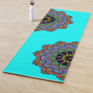 Tapete De Yoga Manuscrito Mandala Relógio Face 24