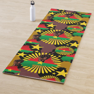 Tapete De Yoga Mapa do Burkina Faso, Bandeira e Resistência à Rev