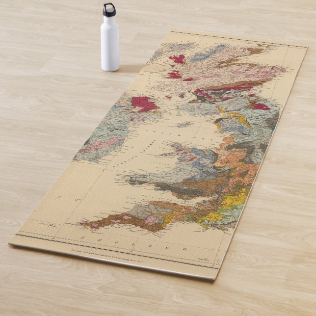 Tapete De Yoga Mapa Geological, ilhas britânicas (In Situ)