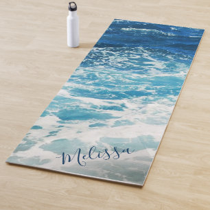Tapete De Yoga Mar Azul Personalizado e Ondas Yoga Mat