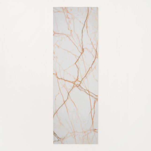 Tapete De Yoga Marble Branco e Marrom (Frente)