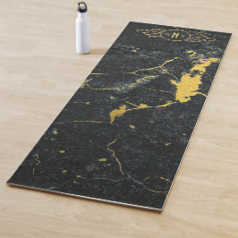 Tapete De Yoga Marble Preto - Três Letras - Decência de Arte Mono