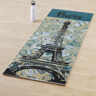Tapete De Yoga Marble Sky Eiffel Tower Design