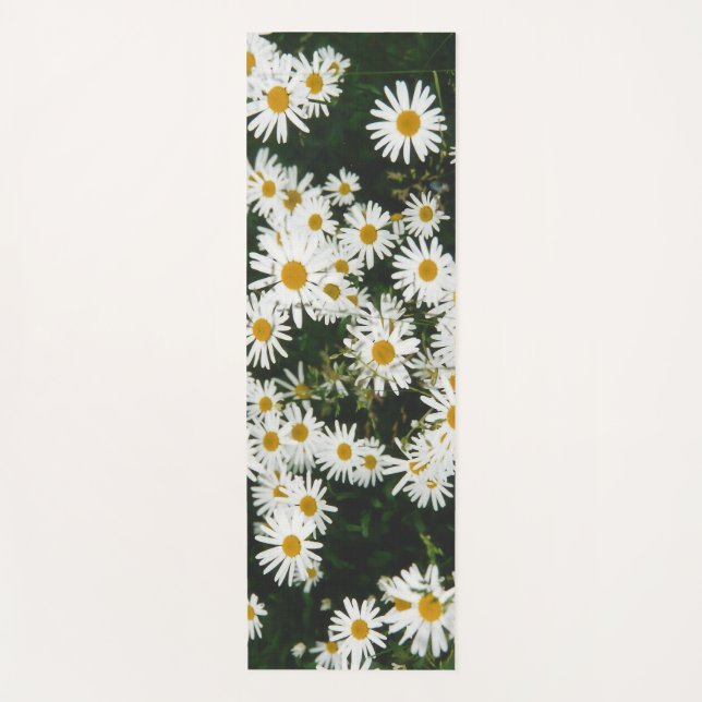 Tapete De Yoga Margarida Branca de Oxeye, Moon Daisy Meadow (Frente)