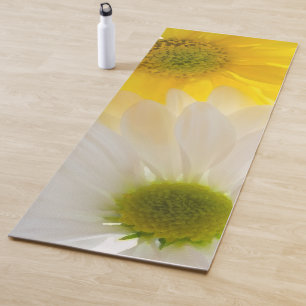 Tapete De Yoga Margaridas amarelas e brancas