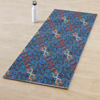 Tapete De Yoga Mármore Líquido Azul Oceano Vibrante
