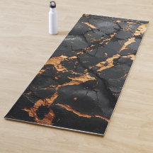 Mármore Preto Elegante com Veias Douradas Arte Mod