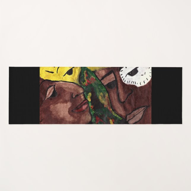 TAPETE DE YOGA MÁSCARA DE AMOR AFRICANA (Frente (Horizontal))