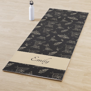 Tapete De Yoga Mat Ioga Padrão Celestial da Borboleta